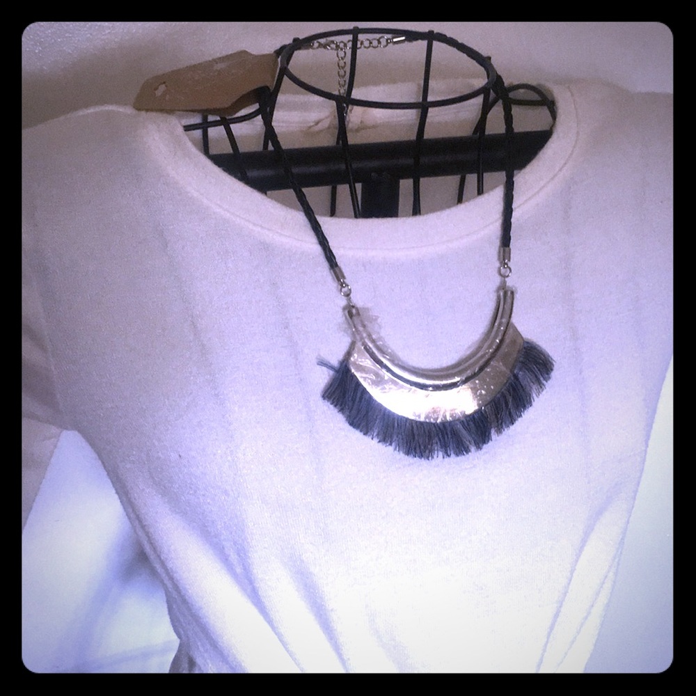 2/$25 Statement Silvertone Braided Collar Necklace